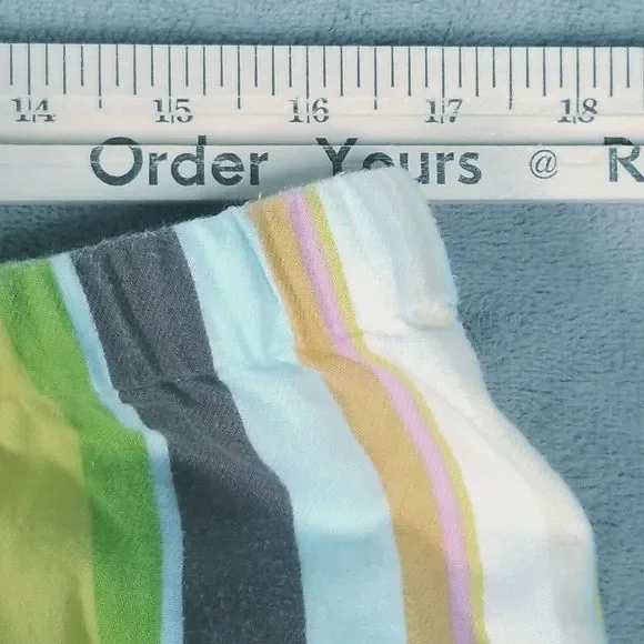 Victorias Secret Pajama Set Womens Large Rainbow Striped Cotton Flannel Y2K Cozy - Picture 13 of 16